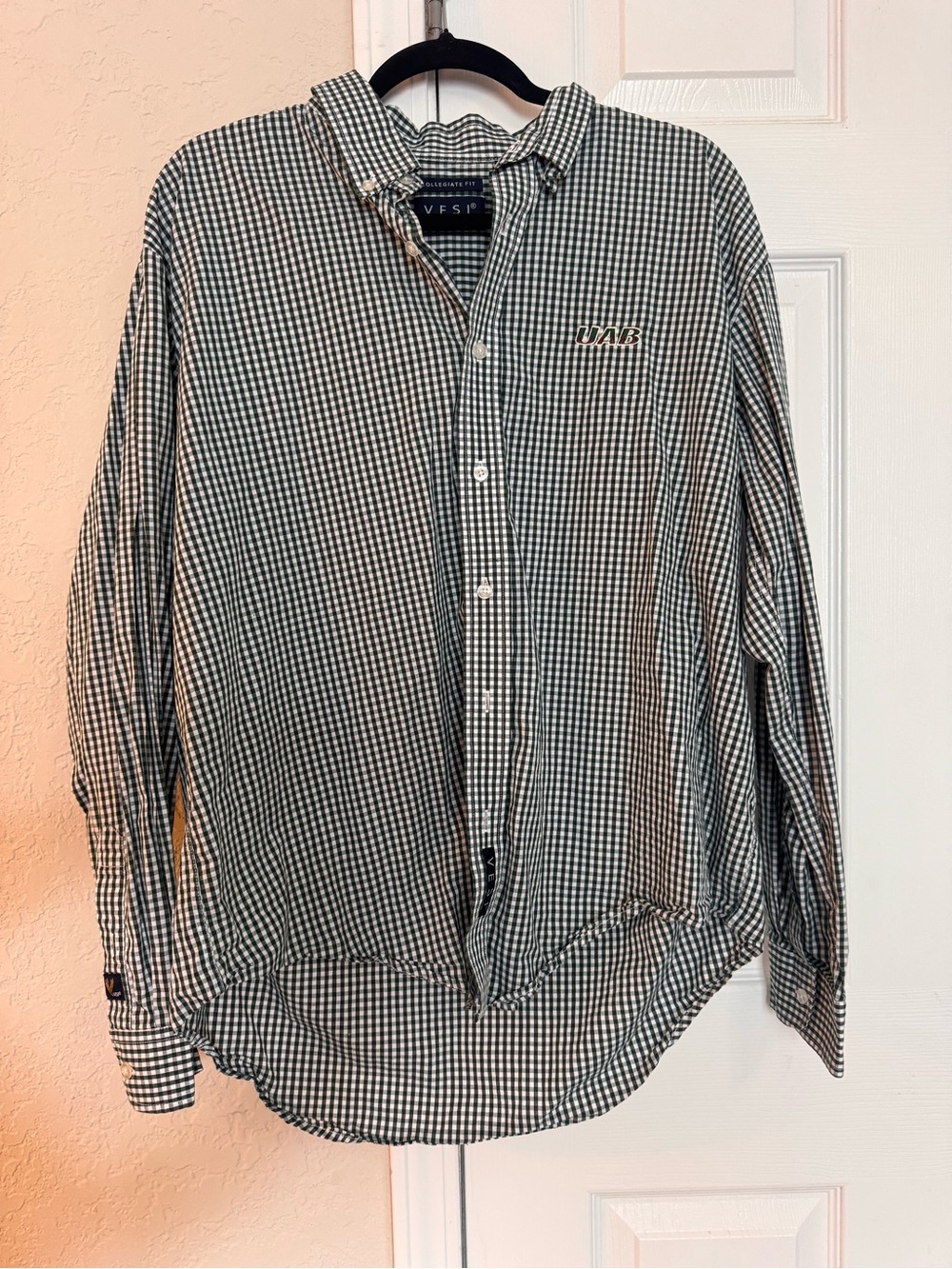 Vesi UAB Blazers Collegiate Green Check Button-Down Shirt - Men's